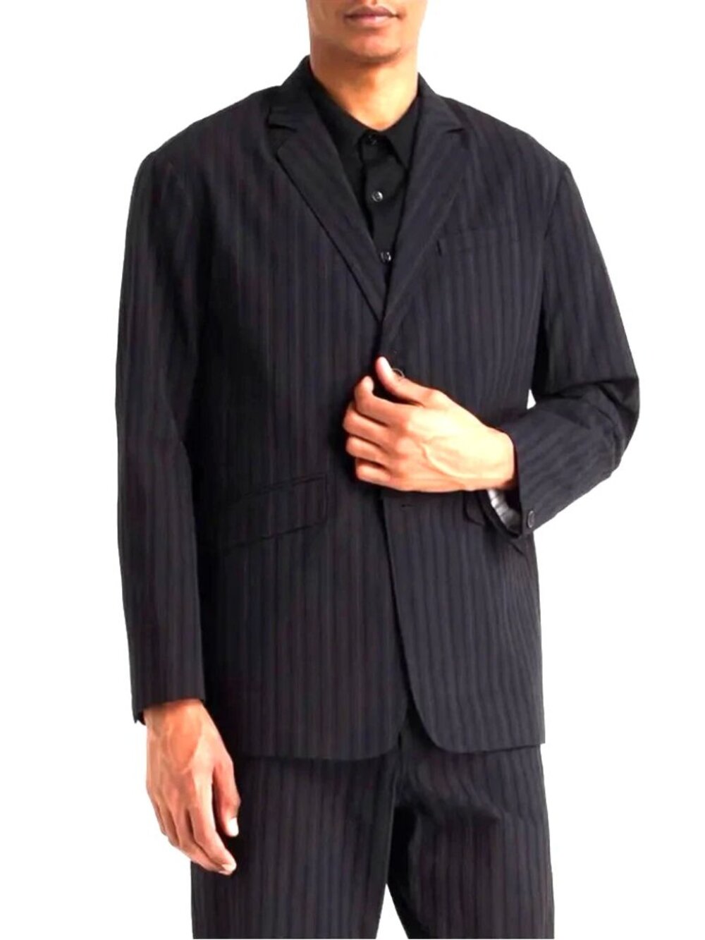 Rag And Bone Blazer 46 Regular Cotton Silk Blend Shift Striped Jacquard Jacket